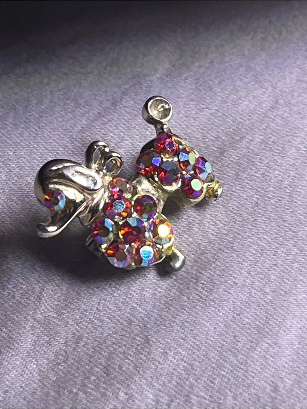 Vintage jeweled Poodle lapel pin